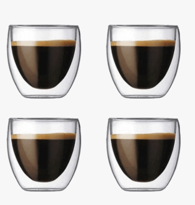4 Tasses double paroi 80ml - Espresso