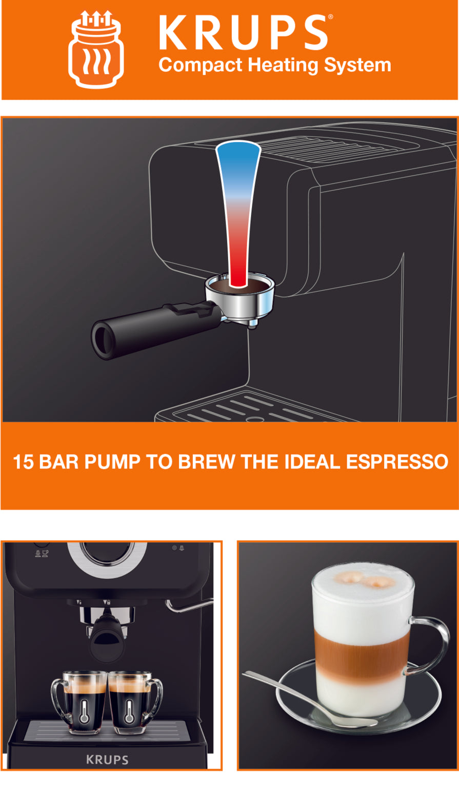 Machine à café Krups Cafetière professionnelle Opio XP3208 KRUPS