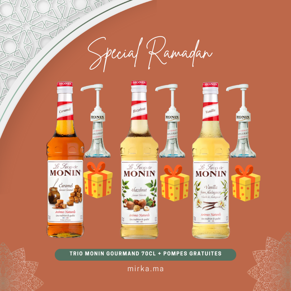 Trio Monin Gourmand 70CL + Pompes Gratuites