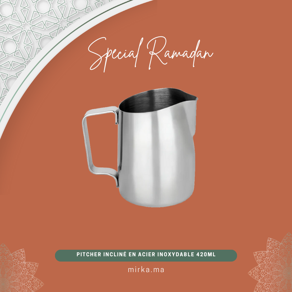 Pitcher incliné en acier inoxydable 420ml