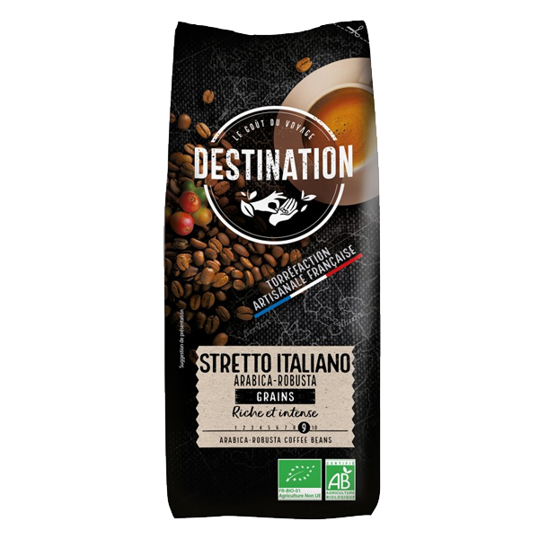Café Grains Stretto Italiano Arabica & Robusta Bio 1Kg