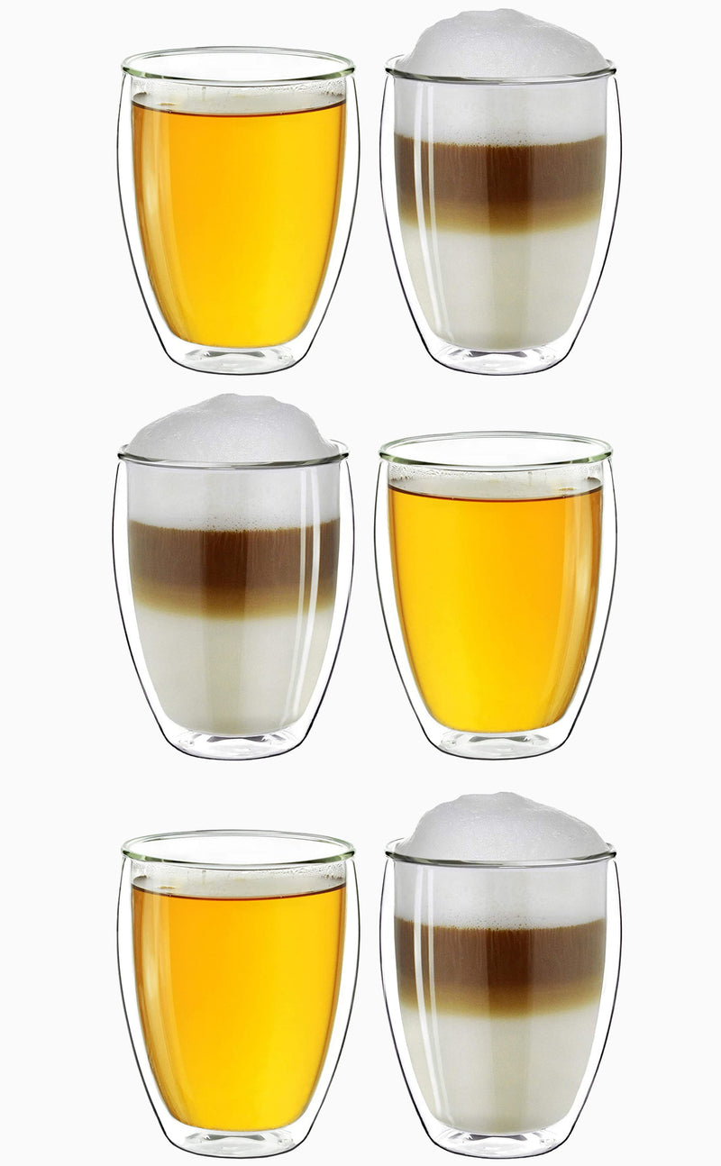 Tasse à Café,Tasse Double Paroi Verre,150ml tasses à café en verre,pour  latte,cappuccino,sachets de thé,boissons,4pcs