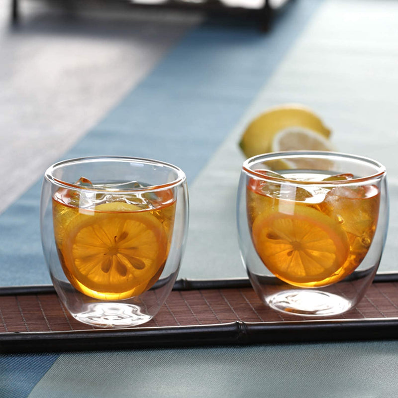 2 Tasses double paroi 250ml - Café long, Cappucino